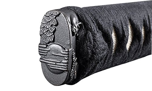 Handmade Sword - Unsharpened Iaido Trainging Katana Sword, Stainless Steel, Handmade, Full Tang, Brass Fittings, Bamboo Alloy Tsuba, Black Scabbard