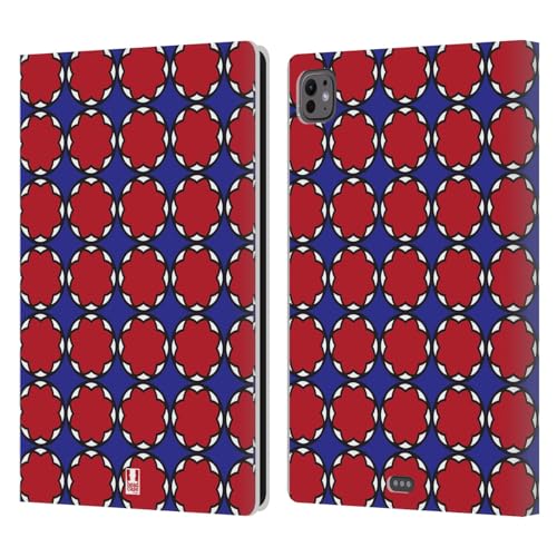 Protection iPad Pro 11 M4 étui portefeuille cuir à motif géométrique