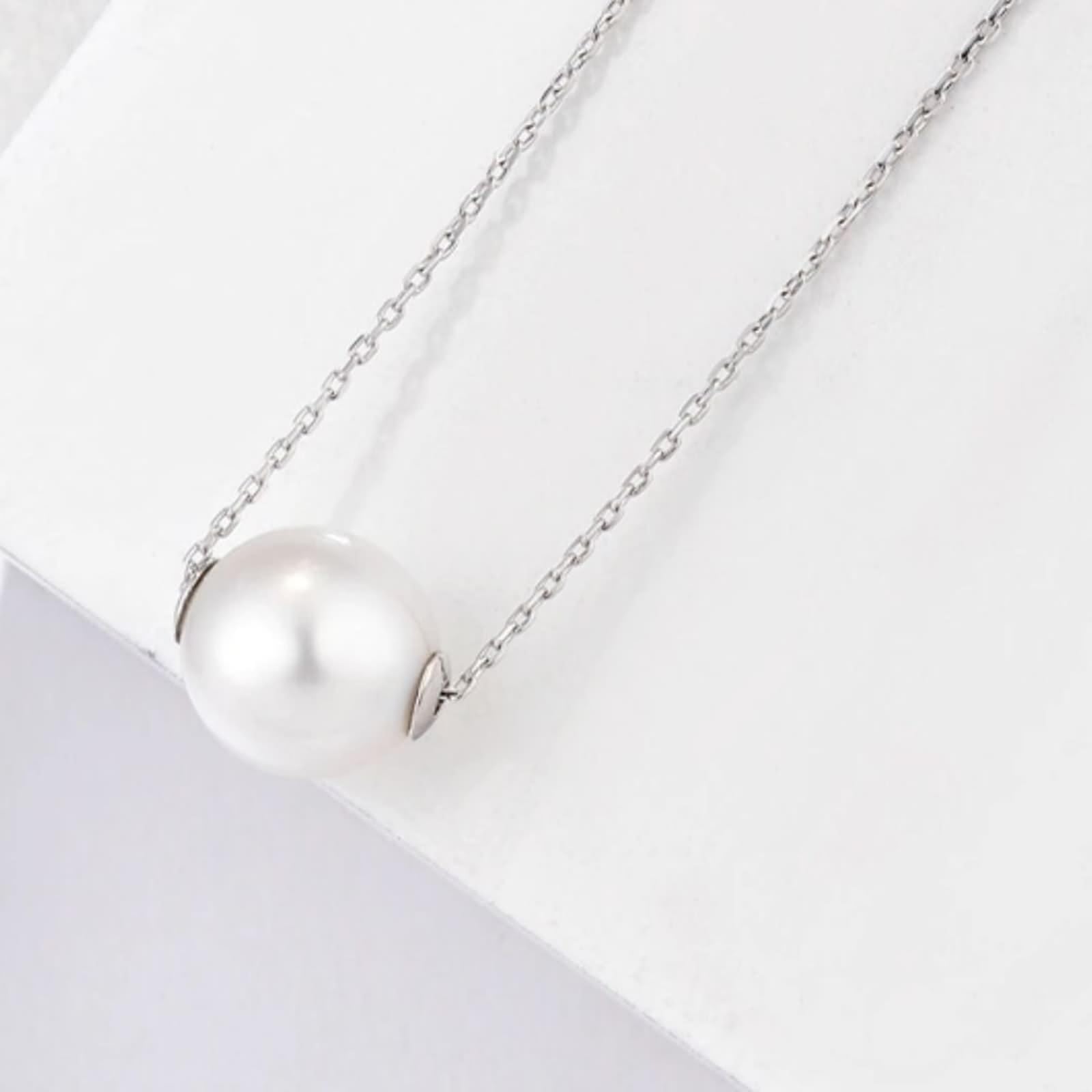 Naszyjniki dla kobiet, modna biżuteria, łańcuszek na szyję, długi, elegancki 8,5 mm, perła, białe złoto, prezent na 18 urodziny dziewczynki