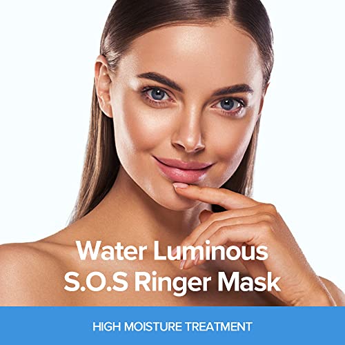 JMsolution Water Luminous SOS Ringer Mask Plus (10 Sheets, 35ml Each) | Intensive Hydration & Soothing Care Korean Sheet Mask | Water Glow Skin Care | K-Beauty Face Mask
