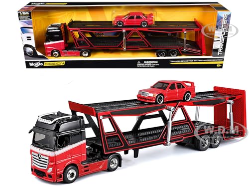 Compatible with Mercedes-Benz Actros Car Transporter, 1:64 Scale Diecast Model,