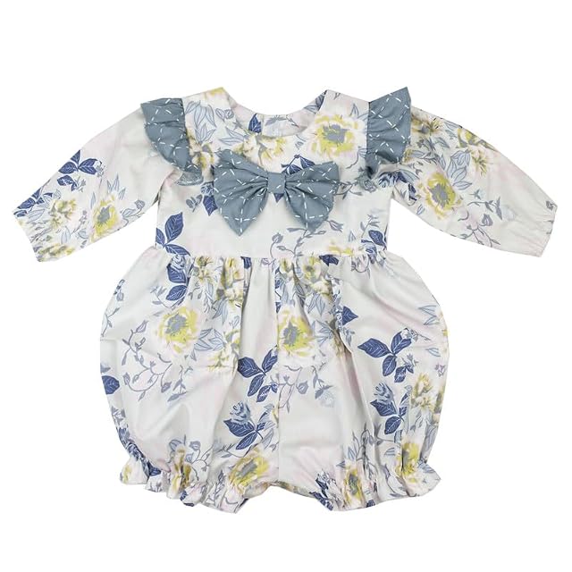 Haute Baby Twilight Cotton 3 4 Sleeve Bodysuits Toddler Infant Newborn Baby Girl Print Romper Clothes - Grey