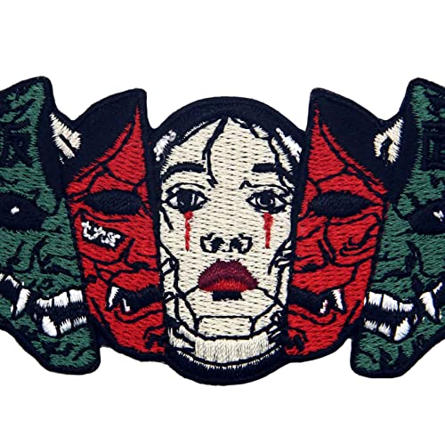 Hannya Oni Mask The True Face Patch Embroidered Applique Badge Iron On Sew On Emblem #TOP1