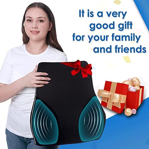 Qutool Lumbar Support Pillow for Office Chair Car Memory Foam Back Cushion for Back Improve Posture Large Back Pillow for Computer, Gaming Chair, Recliner with Mesh Cover Double Adjustable Straps