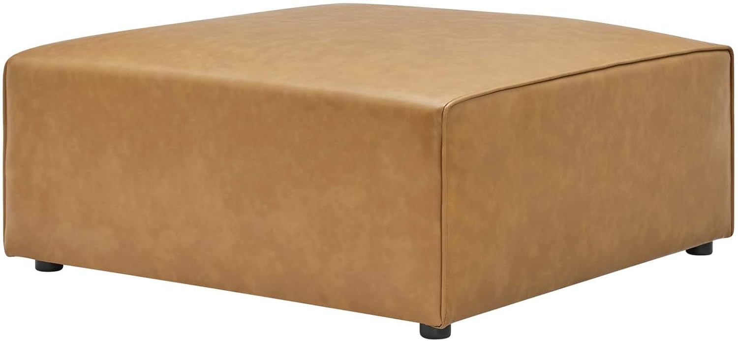 Modway Mingle Vegan Leather Ottoman in Tan