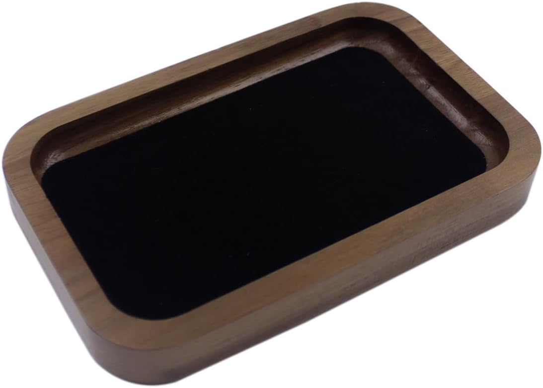Walnut Solid Wood Square Jewelry Display Valet Tray Dish for Elegant Presentation of Your Finest Pieces, Perfect for Personal Use Men Gift - Image 2