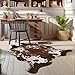 Faux Cowhide Cow Print Rug: 4.6 x 5.2 Feet Cow Hide Animal Print Area Carpet Large Western Decor for Living Room Bedroom (4.6 * 5.2ft)