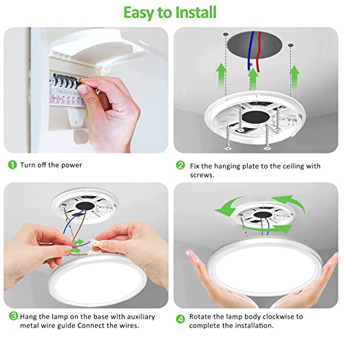 Nevfiro 2Pack Motion Sensor Led Ceiling Light, 18W Flush Mount Ceiling Light, 5000K 1800Lm Motion Activated Ceiling Light Indoor For Closet Cordless Stair Hallway Bedroom White #TOP6
