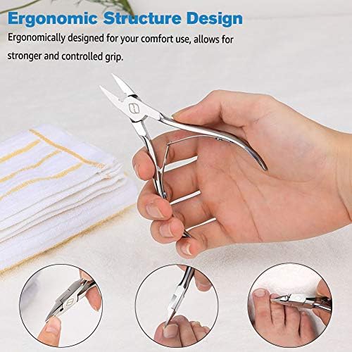 FERYES Ingrown Toenail Clippers with Straight Blade - Podiatry Tool Handmade Forged - All Steel Nail Nippers to Cut Thick Toe Nails Professionally