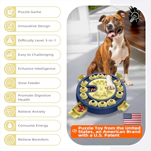 KADTC Dog Puzzle Toys Advanced Brain Mental Stimulation Interactive Treat Puzzles Mind Boredom Games Level 3 in 1 for Small/Medium/Large Smart Dogs Puppy Mentally Stimulating Cognitive Enrichment Toy - Thumbnail 2