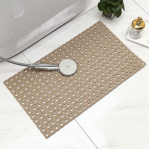 Tapis de bain antidérapant ventouses gris lavable machine pour sol douche 70x40 - 6