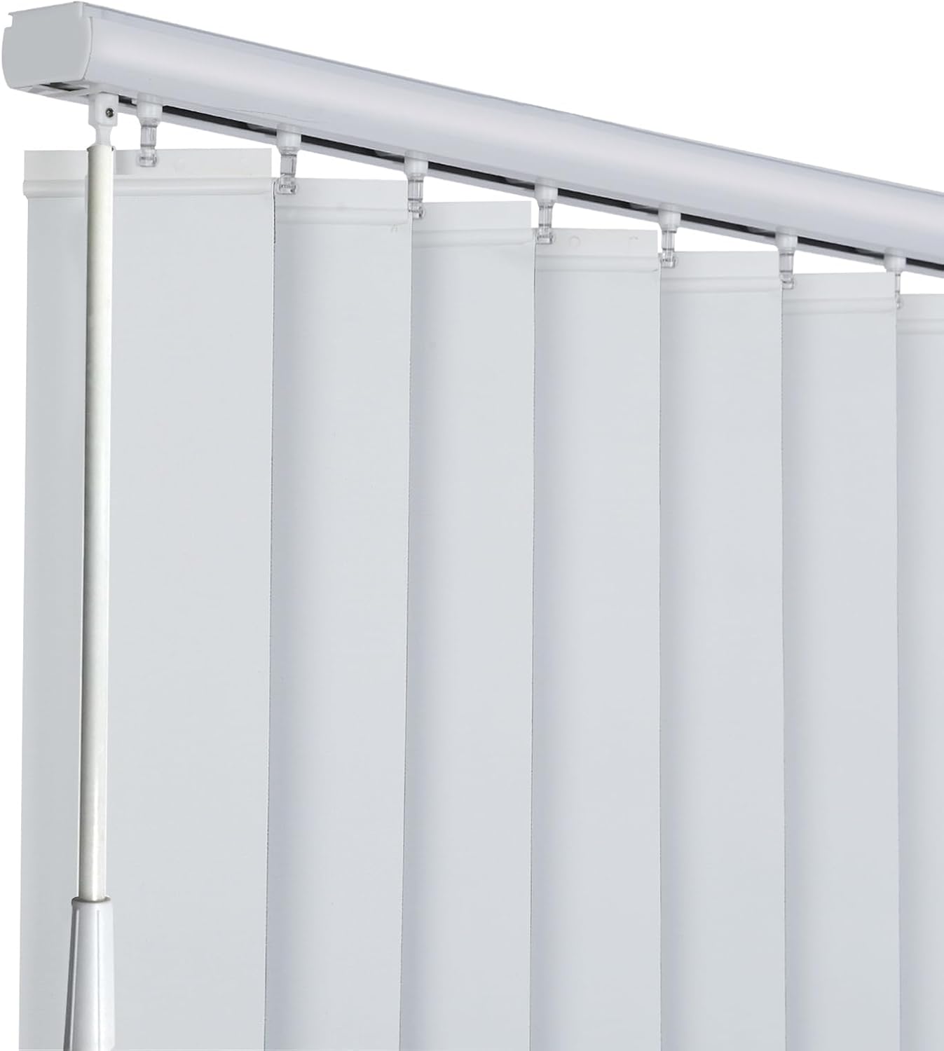 Cordless Window Shades Vertical Blinds, Customized Fabric Window Treatment, 98% Blackout UV Protection Vertical Blinds for Sliding Glass Doors Patio Doors, Woven Grey