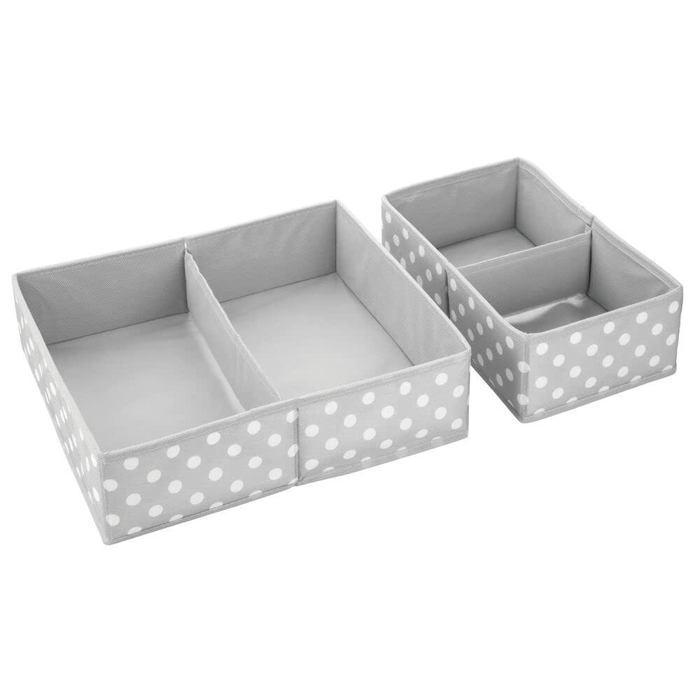 mDesign Set 2 Pieghevoli Organizer Armadio Contenitore Fibra Sintetica Grigio/Bianco