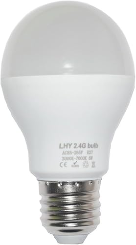 Miniatura 2 de Bombillas LED inteligentes E27 de 6 W regulables con control remoto inalámbrico de 3 zonas de 2.4 GHz, temperatura de color ajustable (cálido/frío)