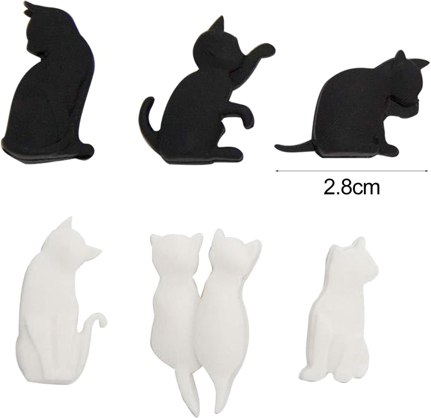 6Pcs Black and White Heat-Resistant Silicone Tea Bag Clips Set of 6 Cartoon Cat-Shaped Reusable Holders for Bags Drink Markers Food Tea Accessories, Tea Bag Coasters