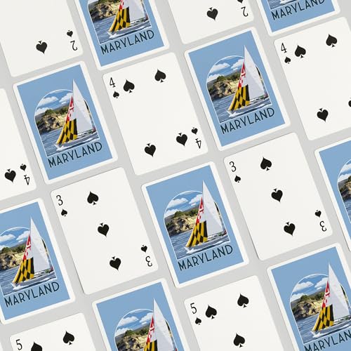 Lantern Press Naipes Poker Maryland Sloop Sailboat 52 miniatura 4