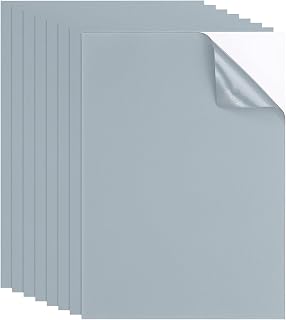 PATIKIL Nylon Repair Patch 8 x 6 Inch, 8pcs Self-Adhesive Down Jacket Repair Patches Waterproof Fabric Repairing Tape for Tents Sleeping Bag Outdoor Camping Gear, Silver Gray