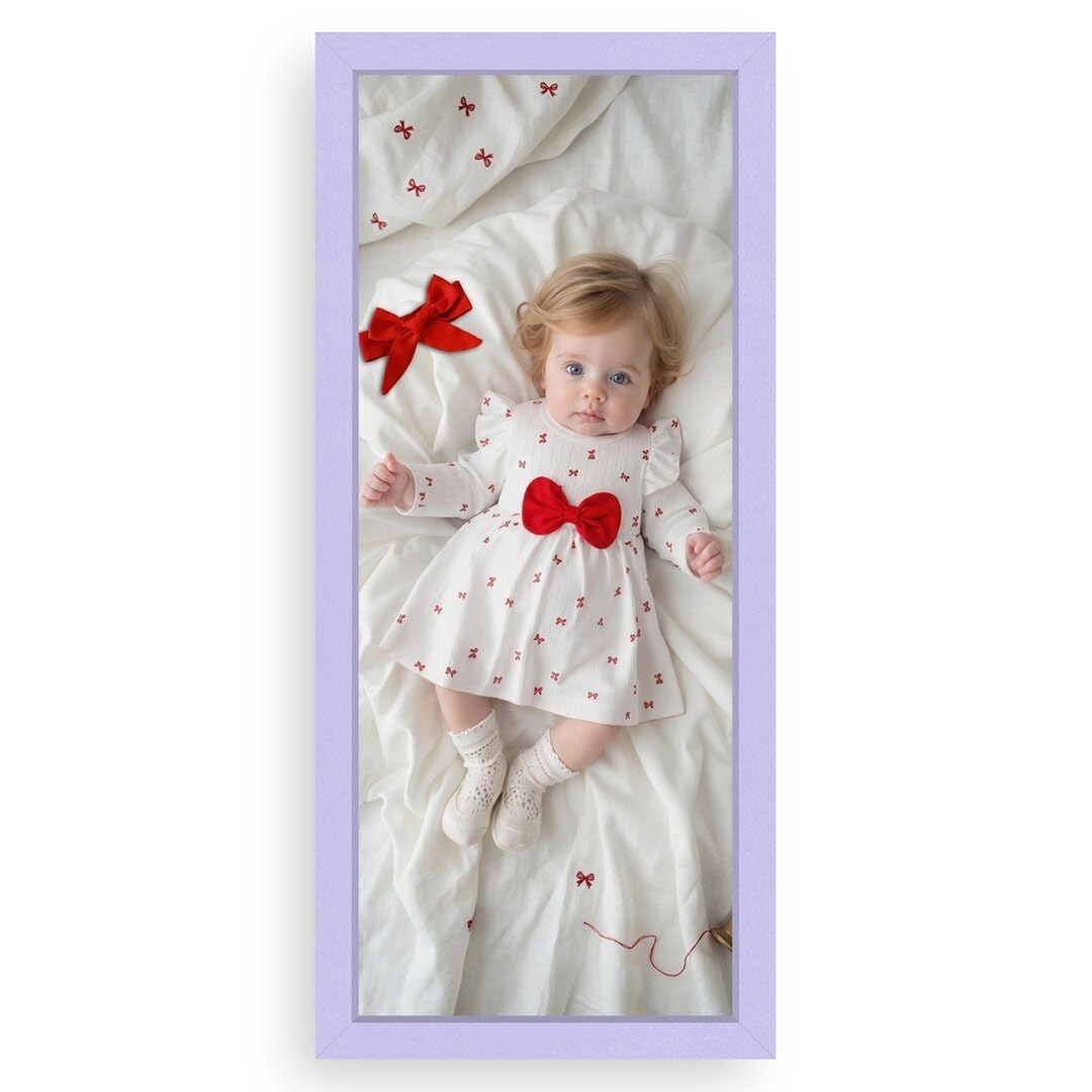 Procut Global Purple 20x5 Modern Picture Frame for Nursery, Baby Gift - Photo Frame with Perspex Front, Wall or Tabletop Display - Keepsake for Newborn, Baby Shower & First Photo Memories