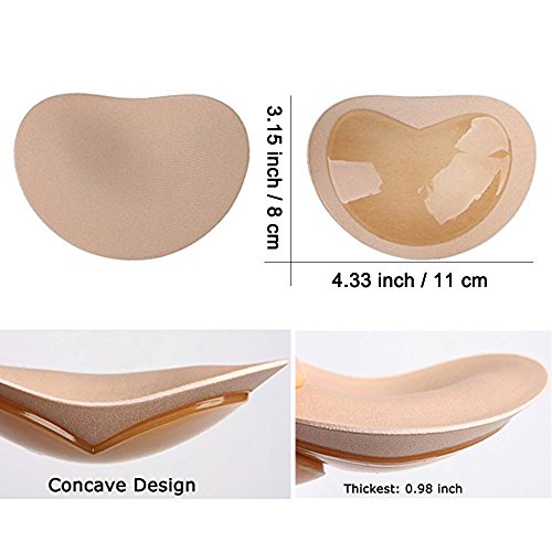 Image of Sticky Bra Inserts, Soft Lightweight Adhesive Bra Pads Push up Bikini Padding Reusable Washable Breast Enhancer