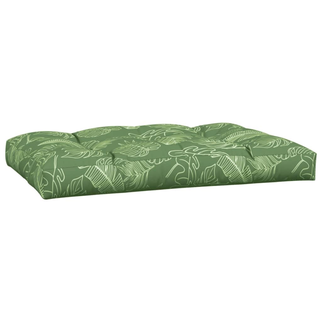 Cuscino per pallet, 2 pezzi, con motivo a foglie, cuscino impermeabile per seduta e schienale in poliestere, 120 x 80 x 12 cm, ideale per giardino, balcone, terrazza, comfort esterno e interno