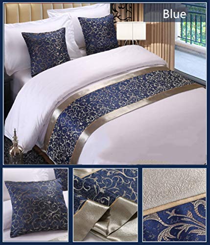 Bufanda de cama azul Twelve King de alta calidad para camas de hotel 4
