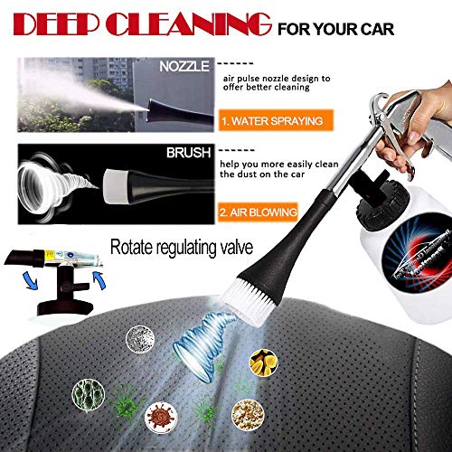 Car Interior Cleaner, Auto Detail Tools Car Detailing Kit(Needs Air Compressor) High Pressure Car Cleaning Gun Car Cleaning Kit for Vehicle Upholstery Carpet Seat (US M Style Plug) - Image 3