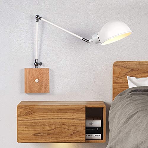 Aplique de pared de madera maciza vintage estilo nórdico con interruptor para pasillo 3