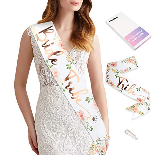 Konsait Rose Gold Bachelorette Party Paper Team Bride Sash, Bachelorette Bride Tribe Decoration for Bride Shower Bride Girls Gift Engagement Party Decoration Girls Ladies Night Out, Hen Party Accessories