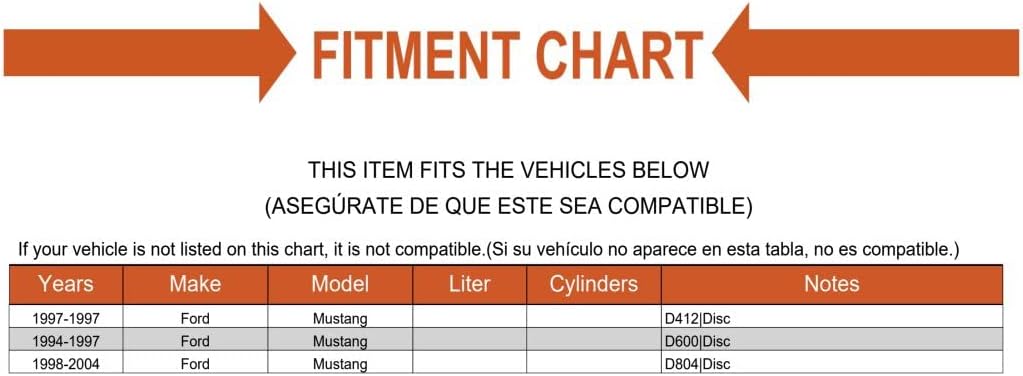 Replacement Front Disc Brake Caliper Bracket Mounting Bolt Kit Mechanics Choice for 1994-2004 Ford Mustang