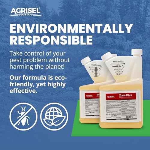 Image of Agrisel Zone Plus Insect & Pest Control, Eco-Friendly, 32 Ounce | Broad Spectrum, for Indoor & Outdoor, Effective Against 100 Pests