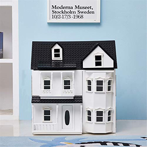 Puppenhaus Modell DIY Puppenhaus Haus Holzpuppen Haus Modell 3D Puzzle Für Kinder (Farbe: Weiß, Größe: 58 × 43 × 61 cm… – Bild 4