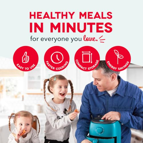 Image of Dash Tasti-Crisp Air Fryer - AirCrisp Technology - Compact Design with Adjustable Temperature Control - Nonstick Fry Basket & Auto Shut-Off Feature - 2.6 Quarts - Teal