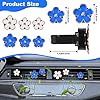 Flower Air Freshener Car Clips 6 Pcs Blue White Daisy Flower Car Air Freshener Vent Clips Accessories For Women Cute Vent Clip For Women Interior Conditioning Decor 3.2cm/2.9cm #1