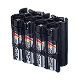 Storacell AAA8pkTB by Powerpax AAA Battery Caddy, Black, Holds 8 Batteries