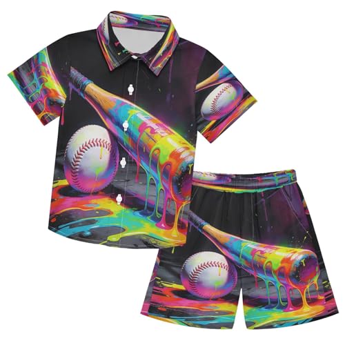 Image of Boccsty Ice Cream Drip Boy Summer Shorts Sets Hawaiian Toddler Boys T-Shirt & Pants 2 Pcs 3T-10T