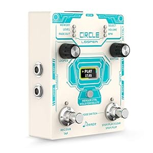 Donner Circle Loop Pedal, Stereo Looper Guitar Pedal, 40 Slots 160 mins Looper Station with Drum Machine 100 Drum…
