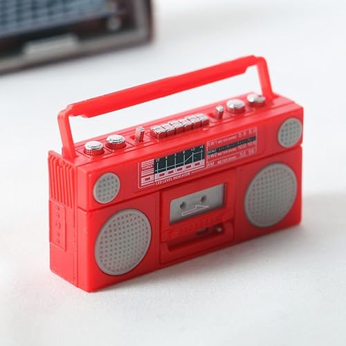 ibasenice Delicado modelo de radio en miniatura vintage decoración de radio para casa de muñecas Accesorio de plástico compacto para decoración de