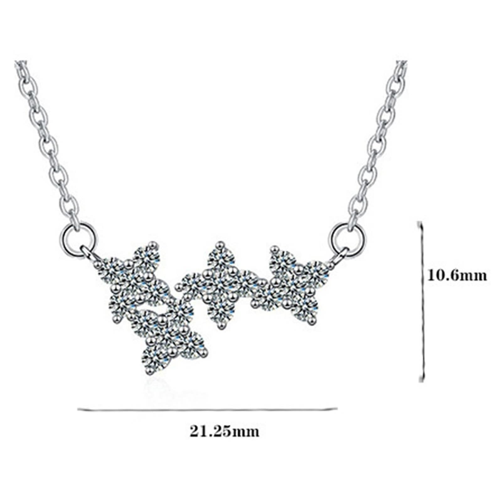 Collar de oro blanco de 14 quilates Au585 para mujer, joyería auténtica, creada en laboratorio, cadena de estrella de diamante para mujer, oro de 14 quilates, joyería auténtica, 45 + 5 cm