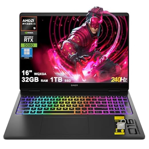 HP Omen MAX 16 Gaming AI Laptop 16" WQXGA 240Hz (100% sRGB 500nits) AMD 12-core Ryzen AI 9 HX 375 (Up to 55 Tops) 32GB RAM 1TB SSD GeForce RTX 5080 (Up to 1334 AI Tops) RGB Backlit Win11Pro ICP Hub
