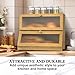 LOHASOK Bread Box for Kitchen Countertop: Bamboo Bread Storage Container for Homemade Bread, 2 Layer Breadbox, Large Bread Keeper Holder,Wood Color