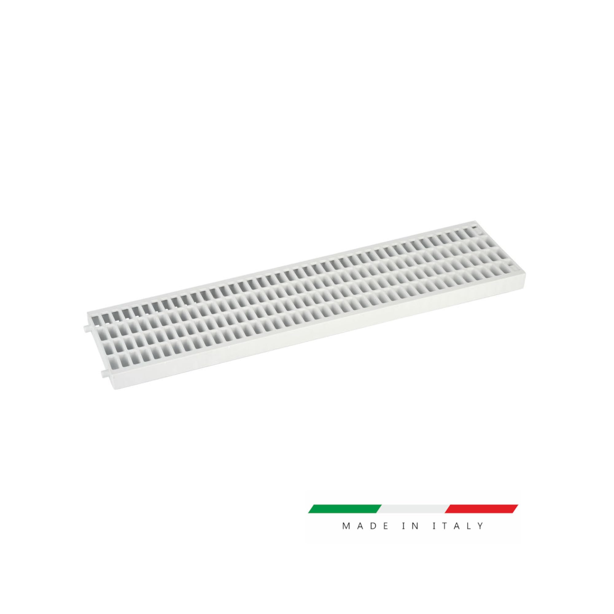 Griglia Ricambio per Canaletta Drenaggio Acqua Piovana - Grigliato modulare per canalina in Plastica 13x50 e 20X50 - Antiscivolo Antitacco - Grigio chiaro - Made in Italy (CM 13X50X2, N° 8 GRIGLIE)