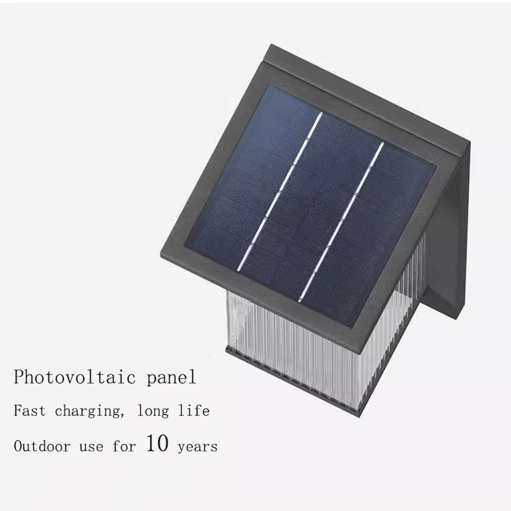 40cm Czarny Kwadratowy Kinkiet Solarny Odlewana Aluminiowa Lampa Zewnętrzna Ip65 Wodoodporny Kinkiet Do Zewnętrznych Lamp Solarnych Patio