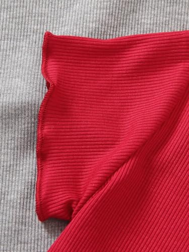 MakeMeChic Girl's 4pack Ribbed Short Sleeve T Shirts Casual Solid Summer Tees4