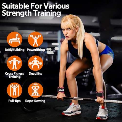 Image of Weight Lifting Wrist Strap,Double Layer Leather Wrist Wraps with Neoprene Padding for Weightlifting & Deadlifts - Adjustable Gym Straps for Men & Women