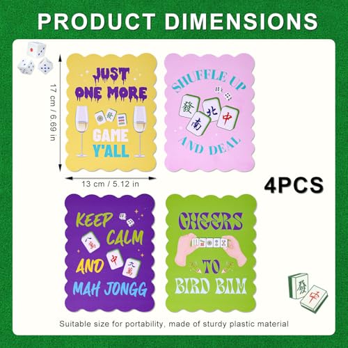 Penitue 4pcs Mahjong Shuffler Cards PVC accesorio juego miniatura 2
