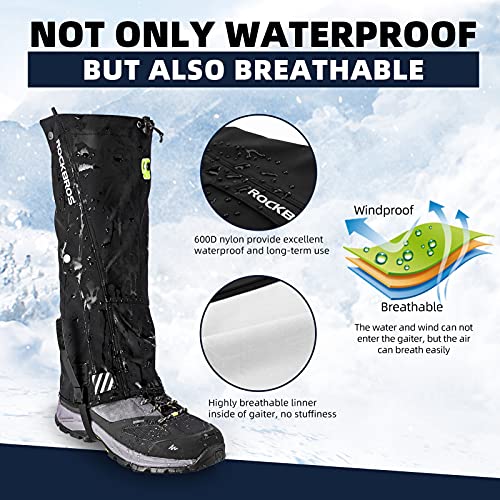 ROCKBROS-Snow-Boot-Leg-Gaiters-Waterproof-Hiking-Gaiters-Winter-Leg-Gators-Winter-Sports-Boot-Leg-Gaiters-Snow-Shoes-Gaiter