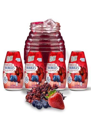 Klass Aguas Frescas Hibiscus Berries | Sugar Free Water Enhancer | 4 Ct