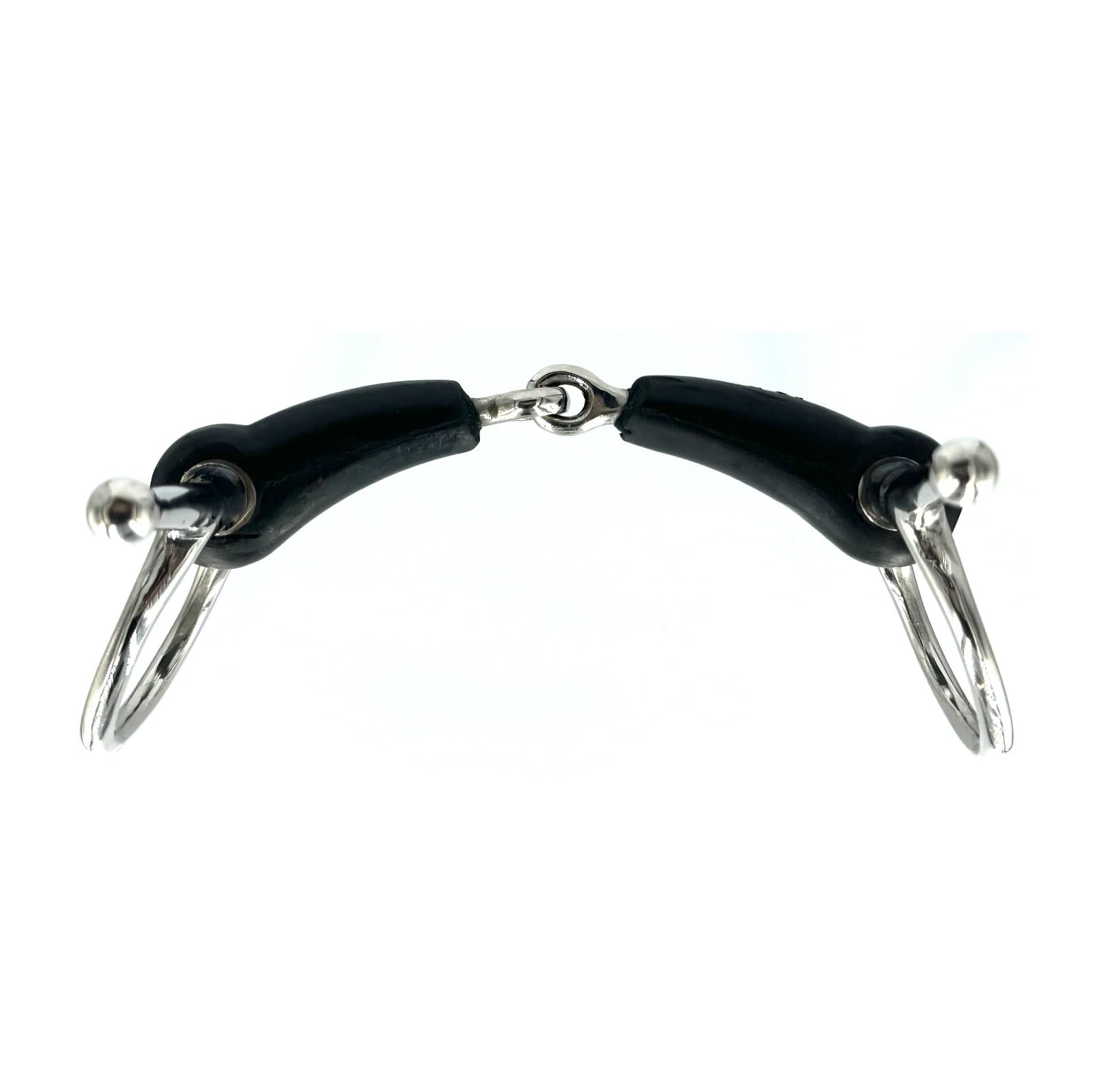 ES0104 Knebeltrense Einfach Gebrochen mit Gummi Edelstahl 21mm, 13.5 cm