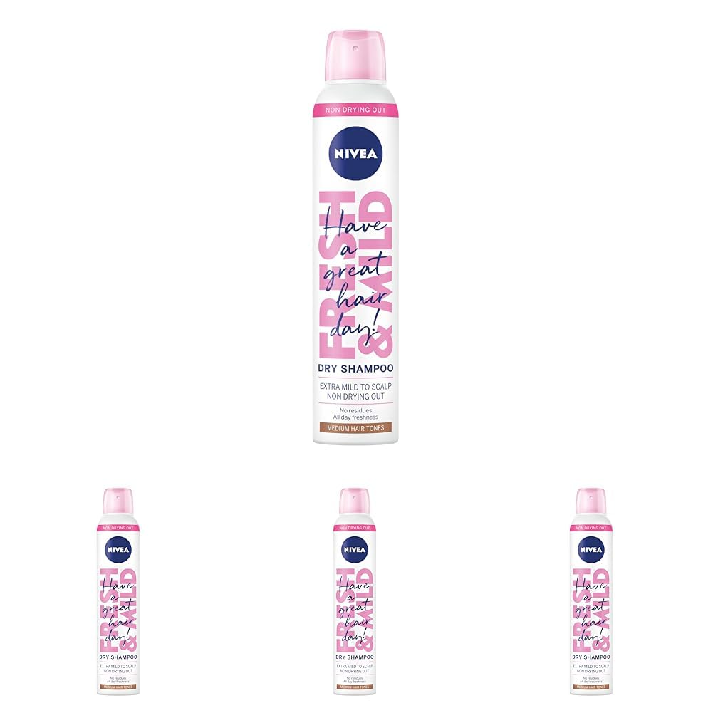 NIVEA Trockenes Shampoo Medium Tones 200ml 200ml (Packung mit 4)