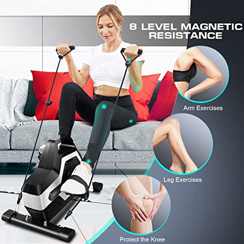 HIROLLOP Mini Heimtrainer, Mini Fahrrad Heimtrainer mit LCD-Monitor – Bild 5